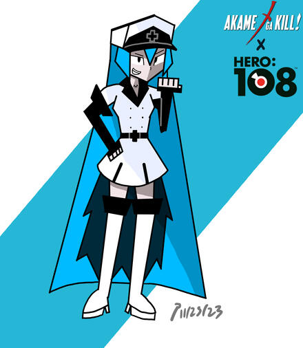 Esdeath (Akame ga Kill) in the style of Hero:108