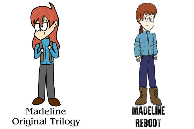 Comparison of Madeline from the Celeste Mountain series, original trilogy and reboot trilogy ("What If" Video Game concept)